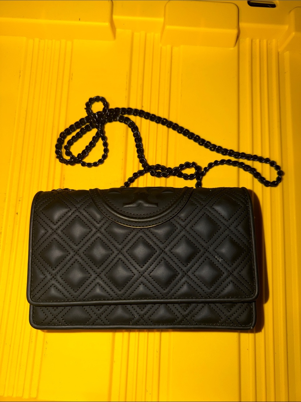 Tory Burch Quilted Black Chain Crossbody Bag